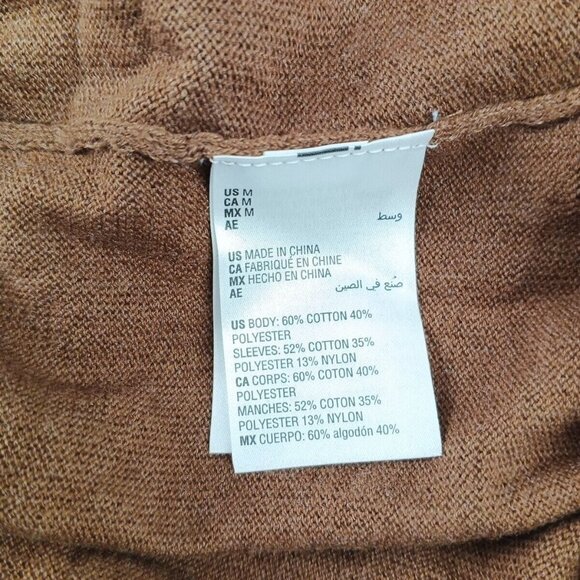 NWT STYLE&CO Basic Tunic Sweater MEDIUM(8-10) Brown Pullover Cotton French Seam - Picture 11 of 11